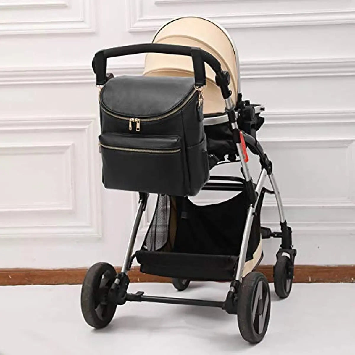 sac a langer cuir noir