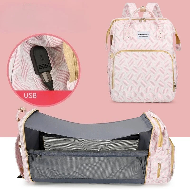 sac a langer blanc et rose