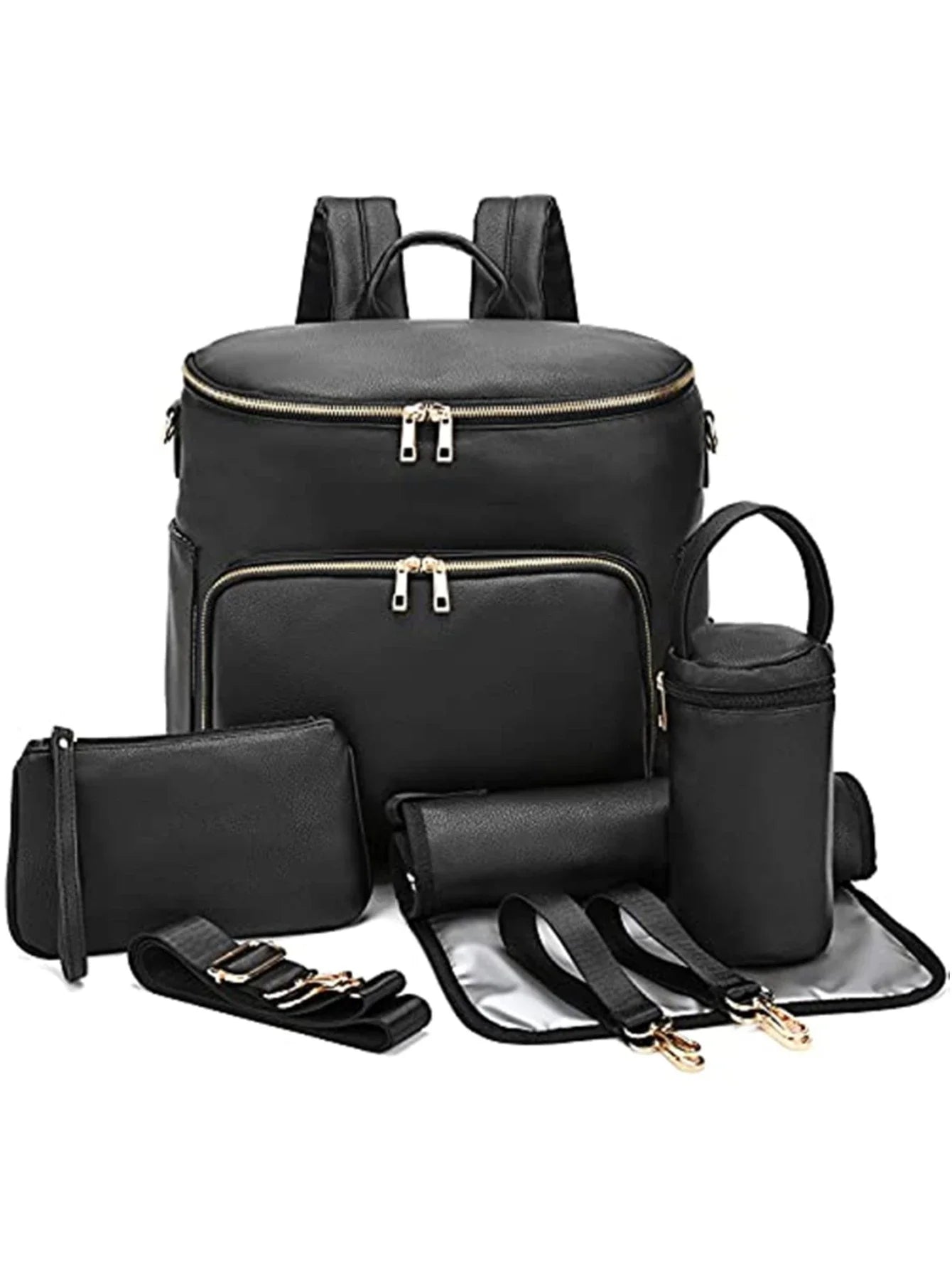 sac a langer cuir marron