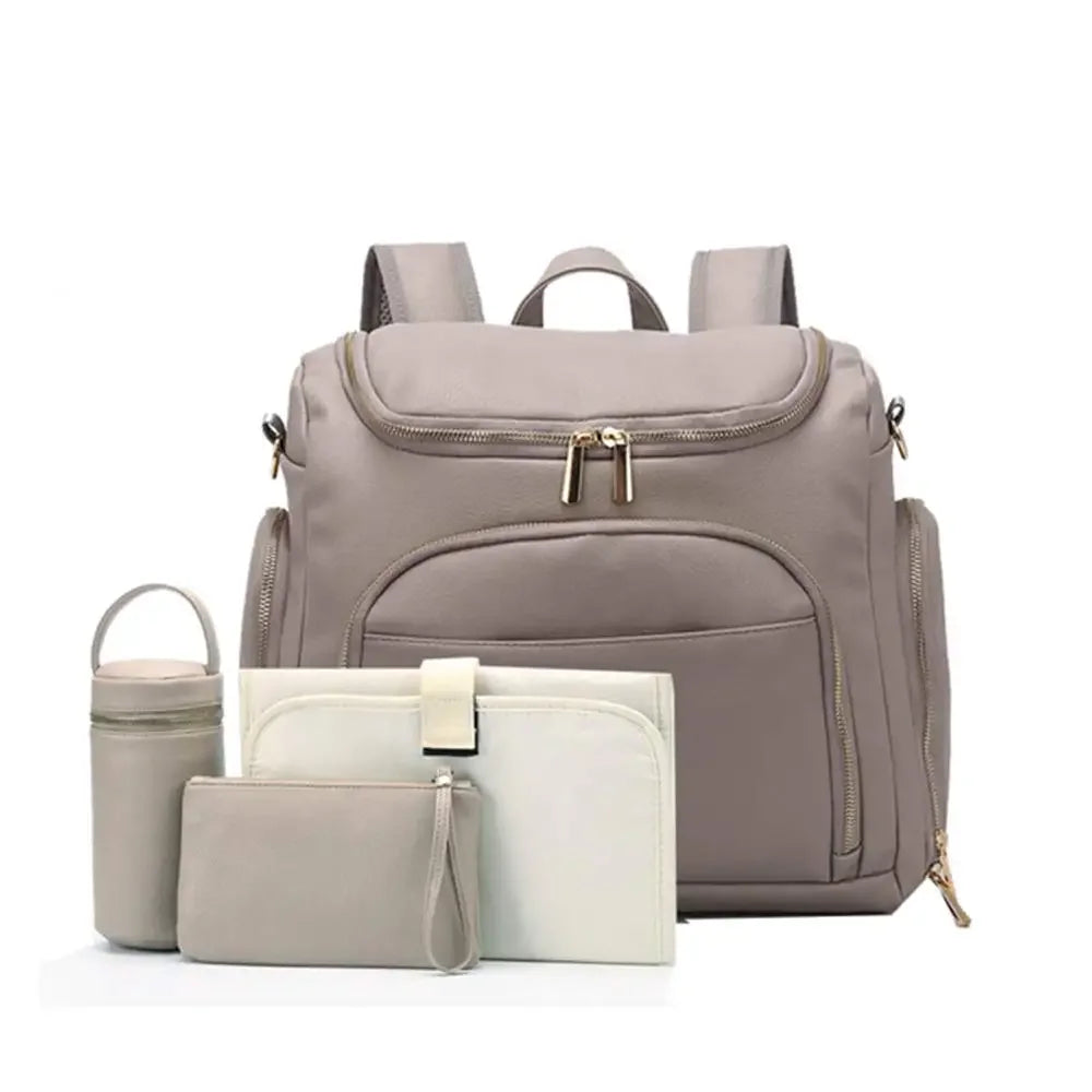sac a langer cuir marron