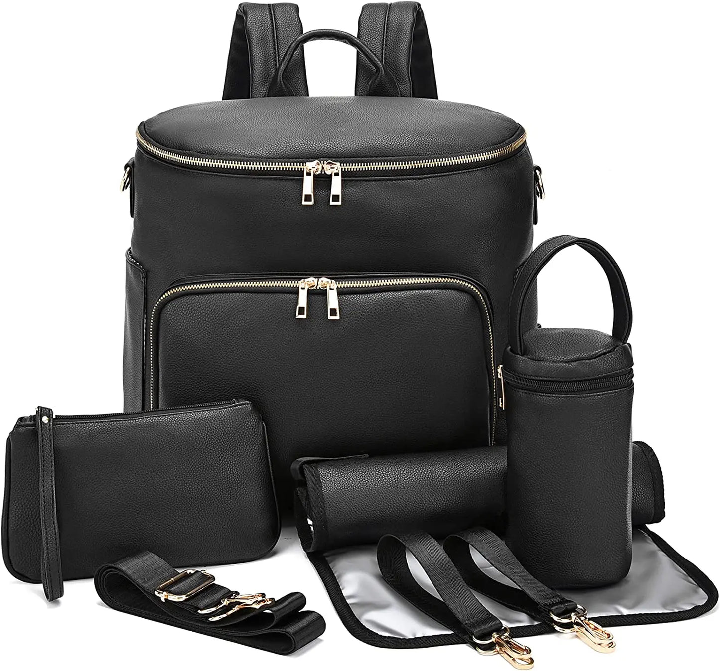 sac a langer cuir noir