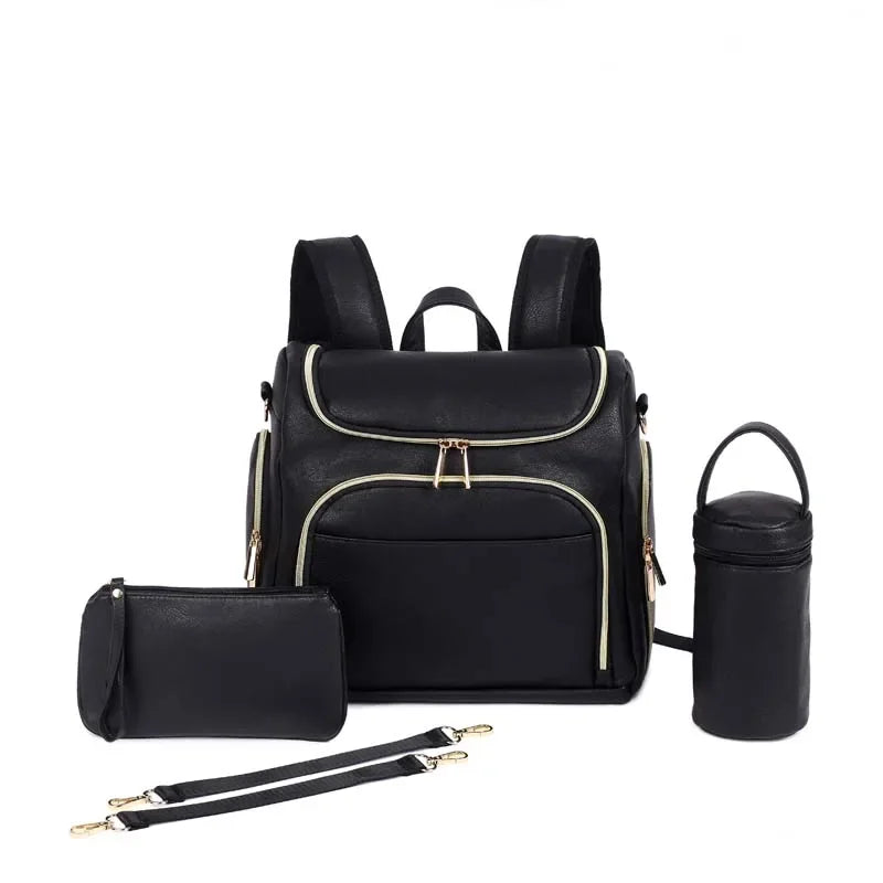 sac a langer cuir marron