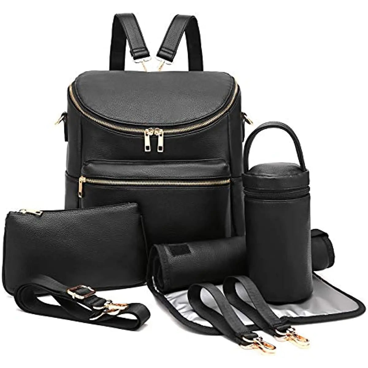 sac a langer cuir noir
