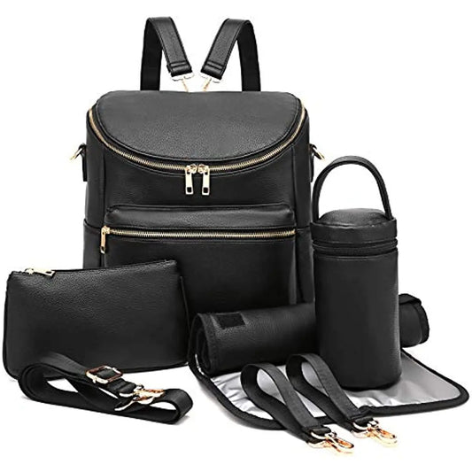 sac a langer cuir noir